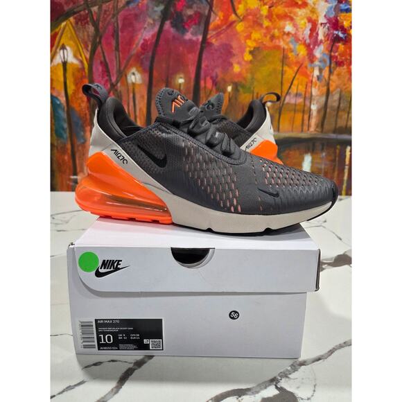Nike Air Max 270 Total Orange Desert Sand Size 10 Men\'s Running AH8050-024 New